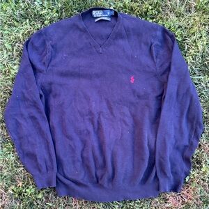 Ralph Lauren Navy V-Neck Sweater